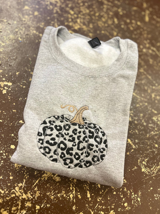 Fall Leopard Pumpkin Monogrammed Sweatshirt