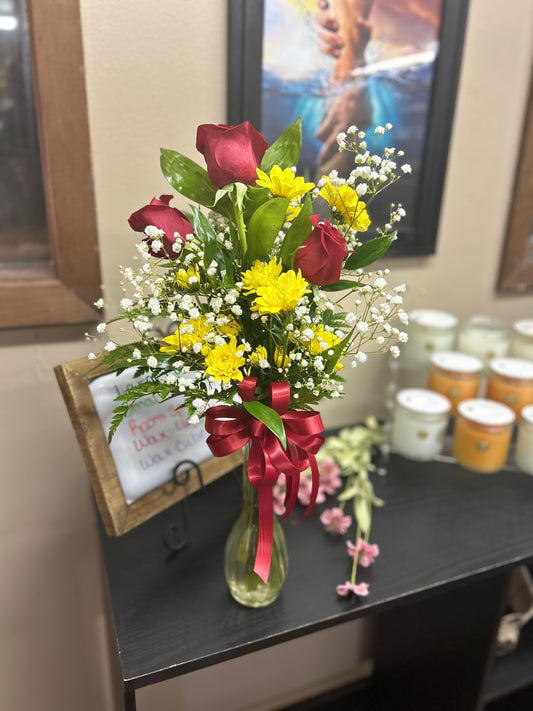 Triple Bud Vase Arrangement